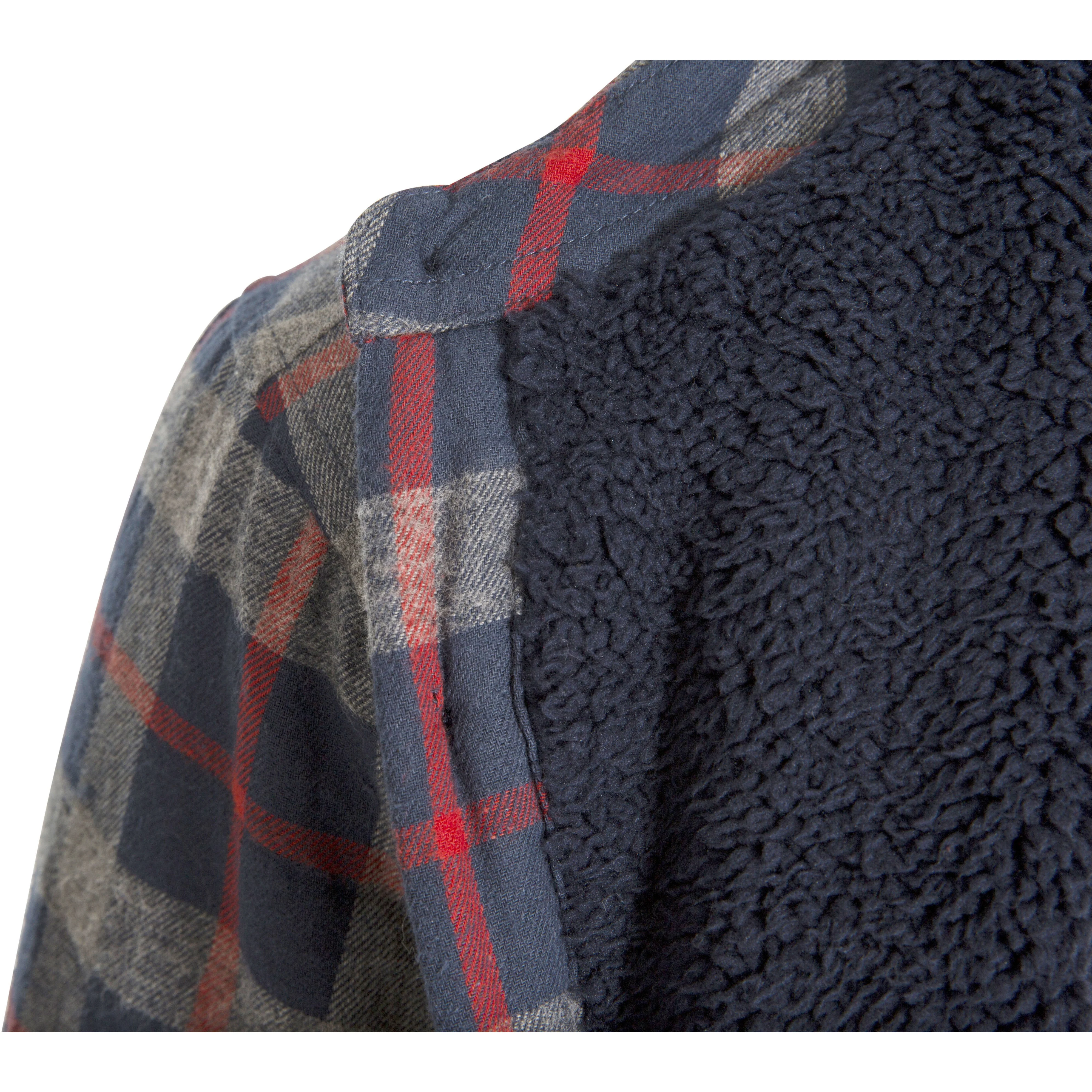 Rapeseed Men's Check Shirt with Sherpa Lining in Navy Check - Image 3