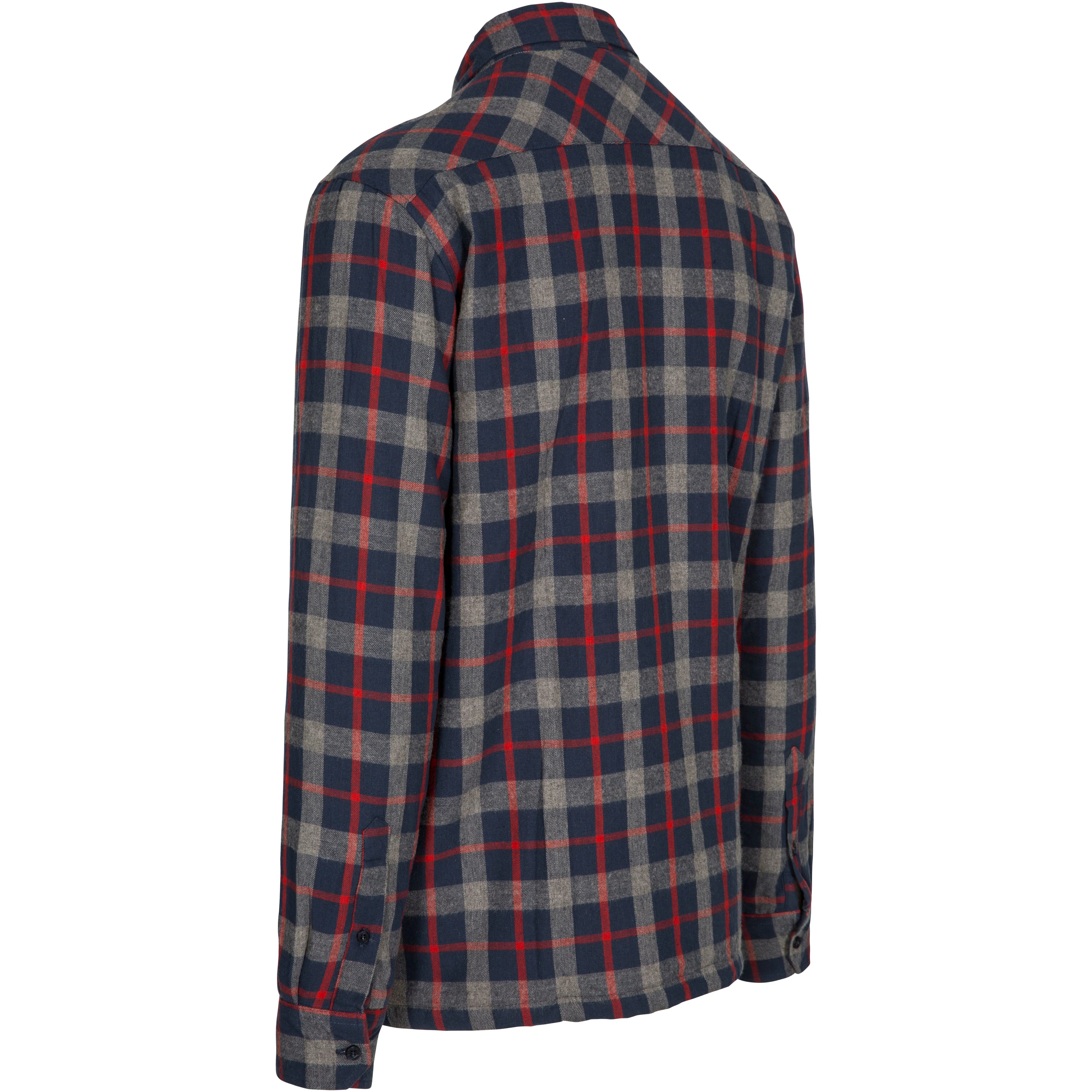 Rapeseed Men's Check Shirt with Sherpa Lining in Navy Check - Image 4