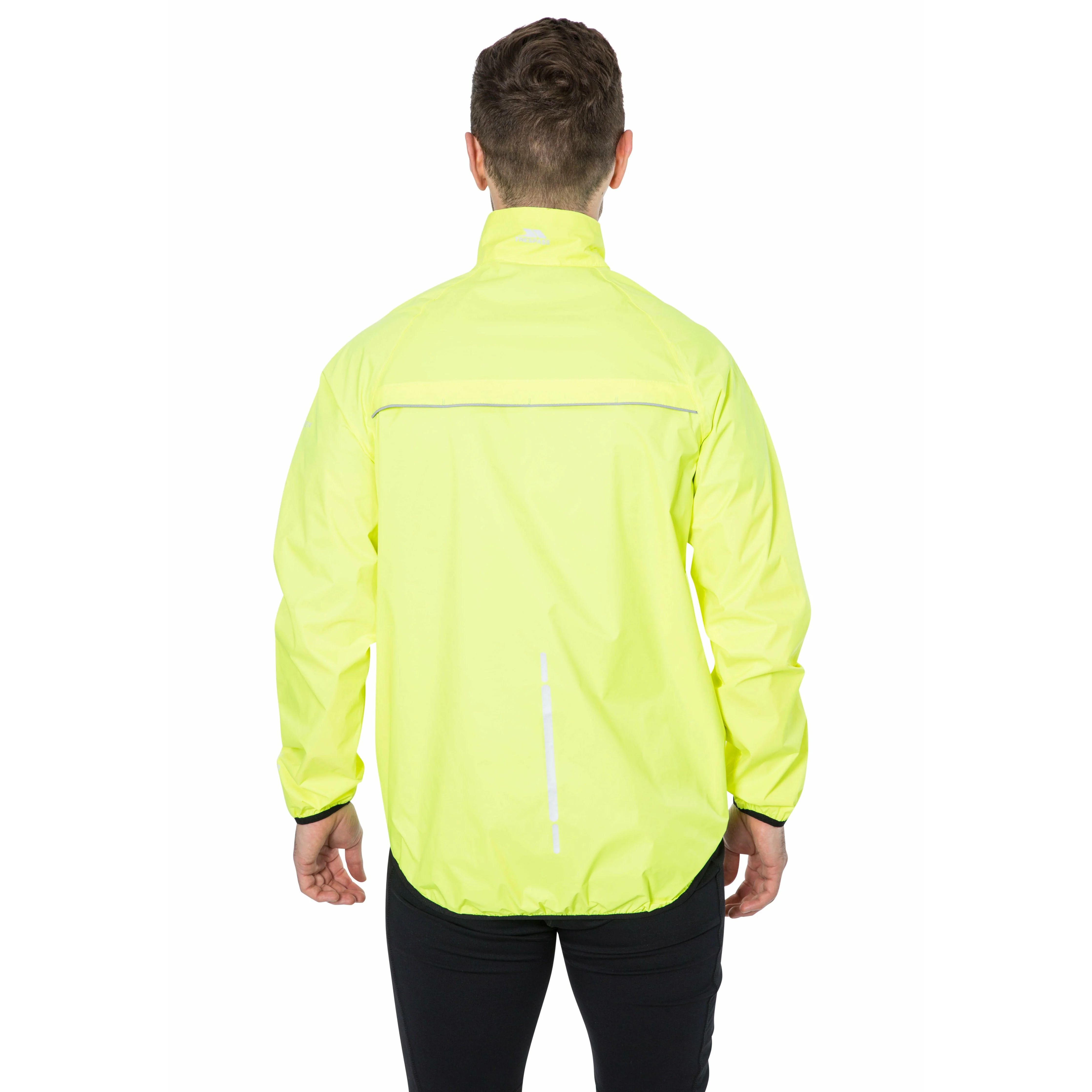 Retract Men's Hi-Vis Unpadded Waterproof Packaway Jacket in Yellow - Image 3